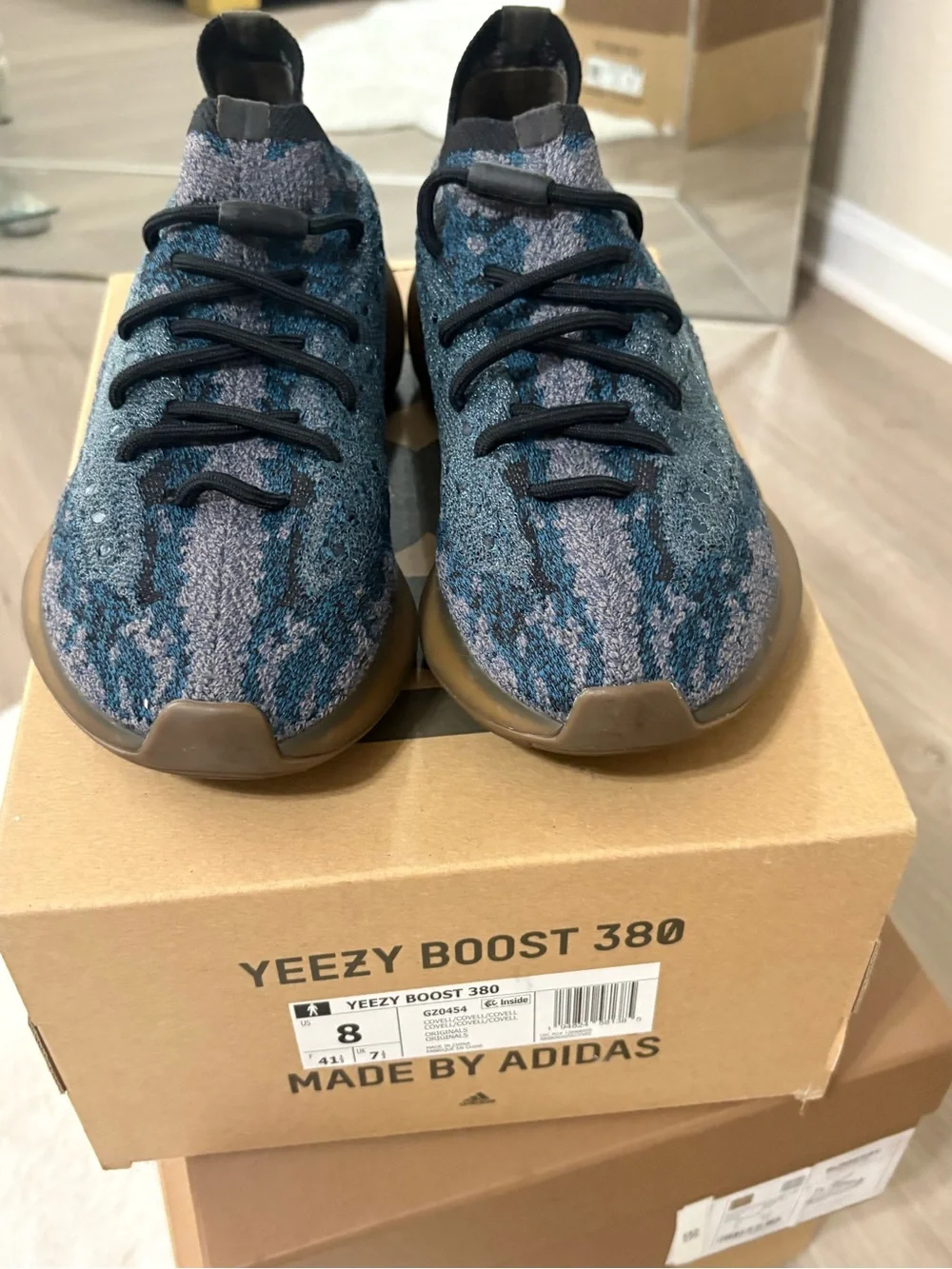 adidas Yeezy Boost 380 Blue Knit Sneakers